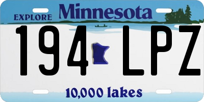 MN license plate 194LPZ