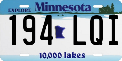 MN license plate 194LQI