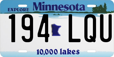 MN license plate 194LQU