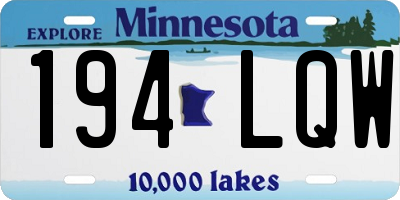 MN license plate 194LQW