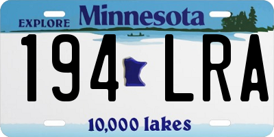 MN license plate 194LRA