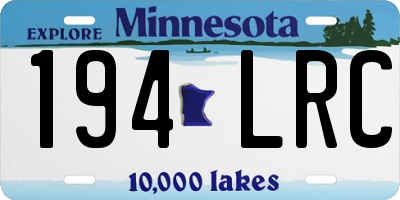 MN license plate 194LRC