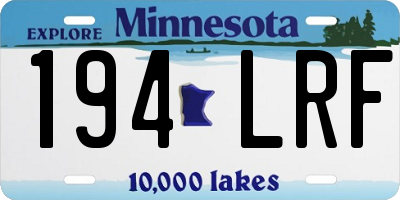 MN license plate 194LRF