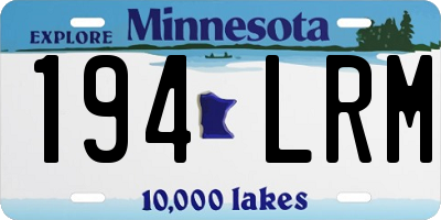 MN license plate 194LRM