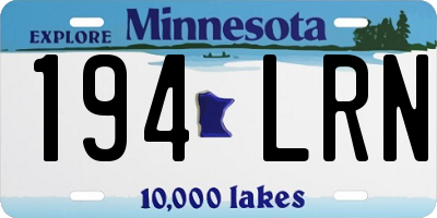 MN license plate 194LRN