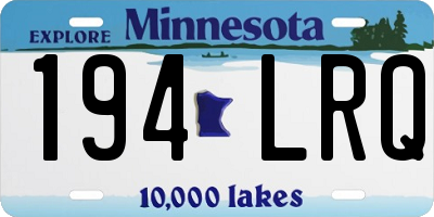 MN license plate 194LRQ