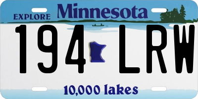 MN license plate 194LRW