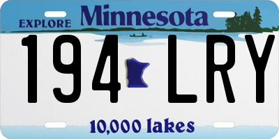 MN license plate 194LRY