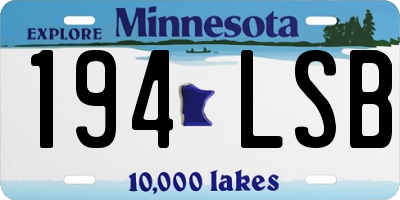 MN license plate 194LSB