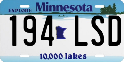 MN license plate 194LSD