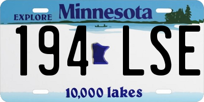 MN license plate 194LSE