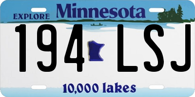 MN license plate 194LSJ