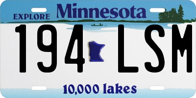 MN license plate 194LSM