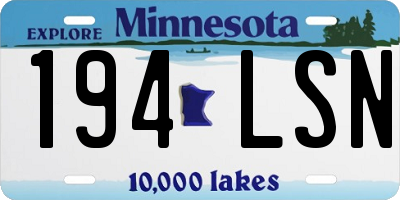 MN license plate 194LSN