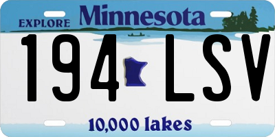 MN license plate 194LSV