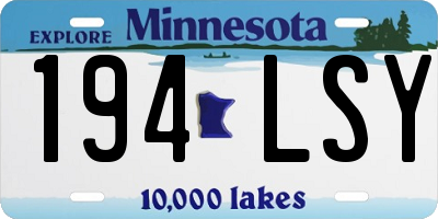 MN license plate 194LSY