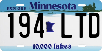 MN license plate 194LTD