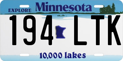 MN license plate 194LTK