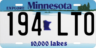 MN license plate 194LTO