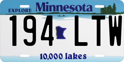 MN license plate 194LTW