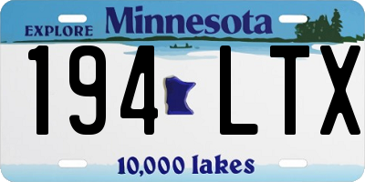 MN license plate 194LTX