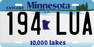 MN license plate 194LUA