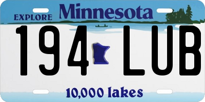 MN license plate 194LUB