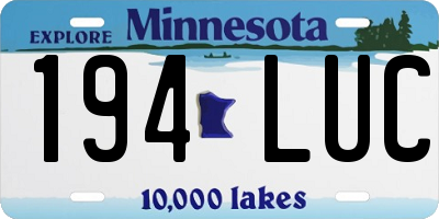 MN license plate 194LUC