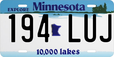 MN license plate 194LUJ