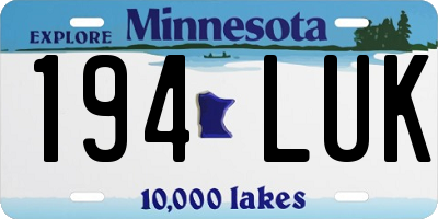 MN license plate 194LUK