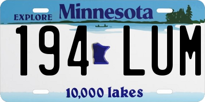 MN license plate 194LUM