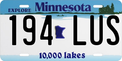 MN license plate 194LUS