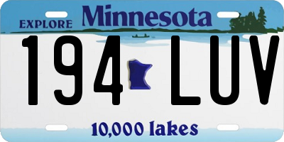 MN license plate 194LUV