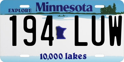 MN license plate 194LUW
