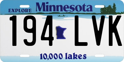 MN license plate 194LVK