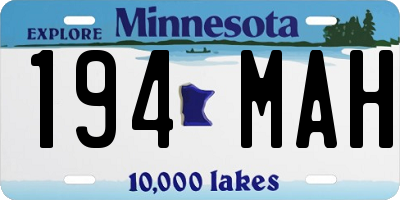 MN license plate 194MAH