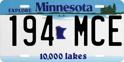 MN license plate 194MCE