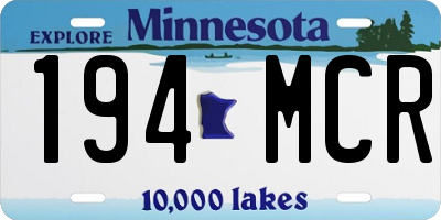 MN license plate 194MCR