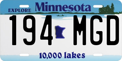 MN license plate 194MGD