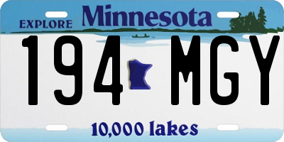 MN license plate 194MGY