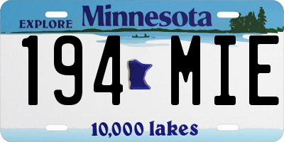 MN license plate 194MIE