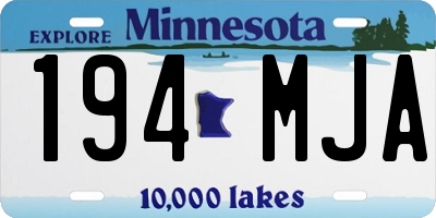MN license plate 194MJA