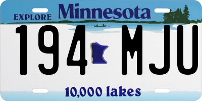 MN license plate 194MJU