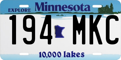 MN license plate 194MKC