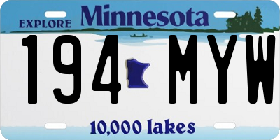 MN license plate 194MYW