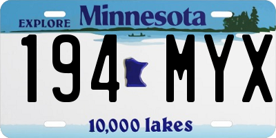 MN license plate 194MYX