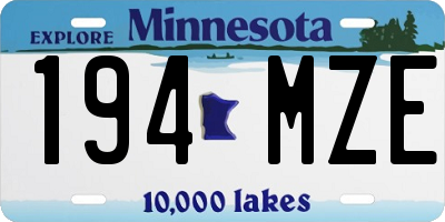 MN license plate 194MZE