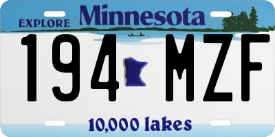 MN license plate 194MZF