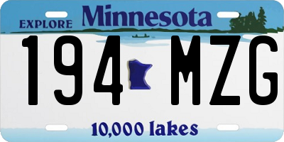 MN license plate 194MZG