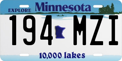 MN license plate 194MZI